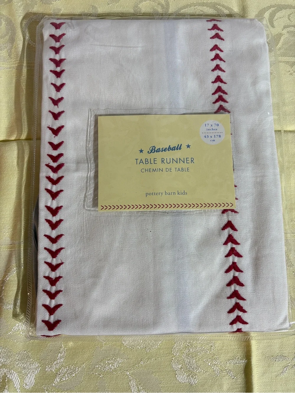 Pottery Barn Kids Baseball table runner Special occasion birthday linens
